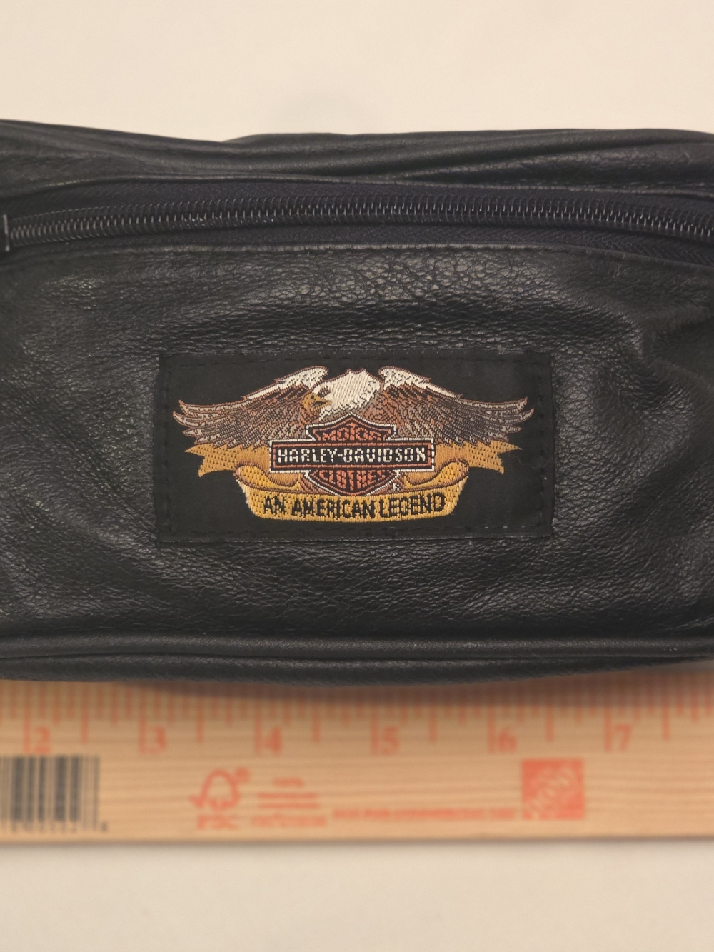 Harley Davidson Black Leather Vintage Bag American Legend Logo Unisex